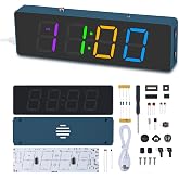 BANRIA DIY Digital Alarm Clock Soldering Project Kit with RGB Display | 4-Digit Large Display, RGB Lighting Modes, Electronics Assembly Project, Hands-On Soldering Practice, Home &amp; Office Use