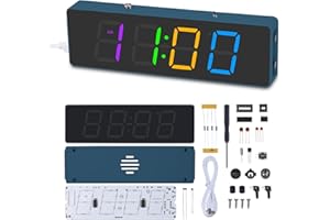 BANRIA Soldering Practice Kit,4-Digit Digital Alarm Clock Kit with RGB Colorful Modes,Large Diplay DIY Clock Soldering Project Kit for Students and Beginners Soldering and Learning Home Office Use