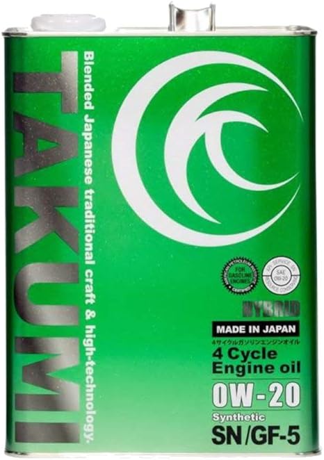 Amazon Takumiモーターオイル エンジンオイル 0w Sn Gf 5 4l 4輪ガソリン車専用 化学合成油 現代スポーツカー ハイブリッド車 車 バイク 車 バイク
