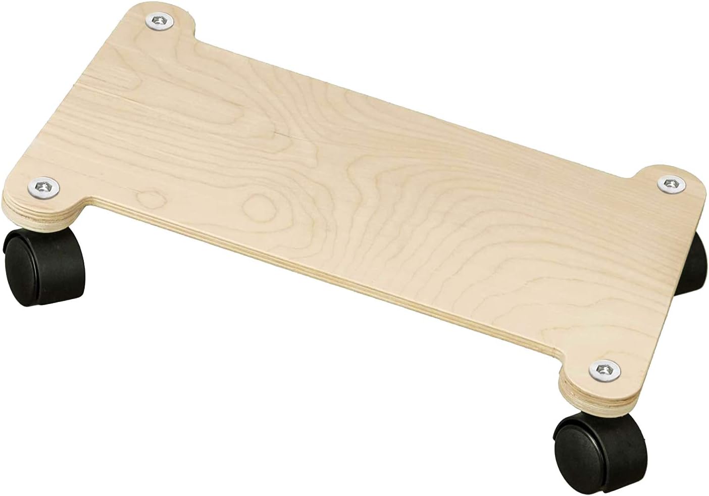 Cemab Wooden Desktop Computer Trolley with Wheels Betulla naturale