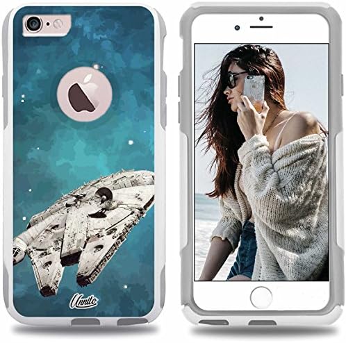 Unnito iPhone 6 Case – Hybrid Commuter Case | Slim Cover with Hard Shell Design and Soft Inner Layer Compatible with iPhone 6S White Case - Star Nebula Falcon Wars