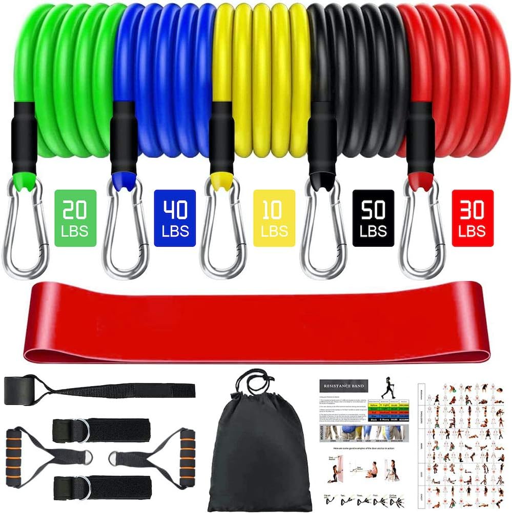 13 PCS Resistance Bands Widerstandsbänder Set Fitnessbänder