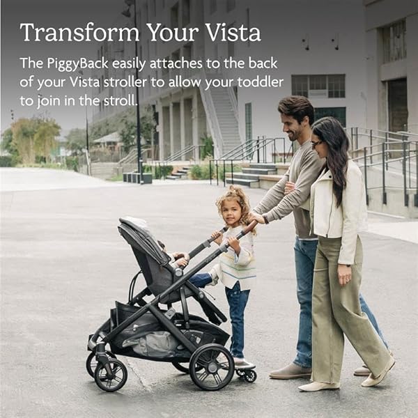 UPPABABY PIGGYBACK RIDE-ALONG BOARD FOR VISTA, VISTA V2, AND VISTA V3 STROLLERS / QUICK ATTACHMENT FOR CHILDREN TO STAND + STROLL / 55 LBS. WEIGHT CAPACITY