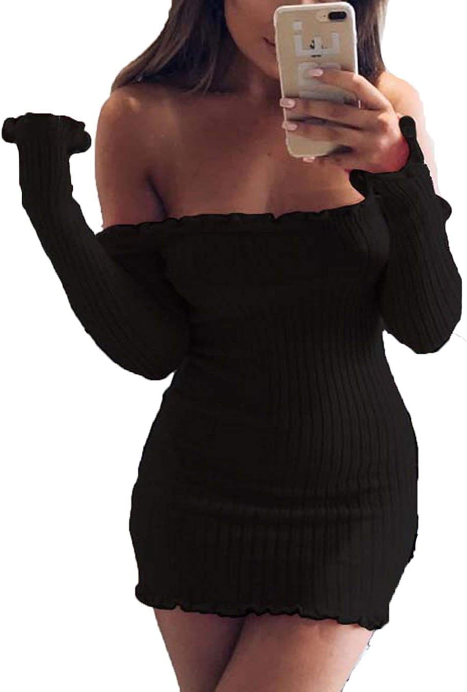 Madehappy Vestido Sexy sin Hombros, Vestido de Noche para otoño e