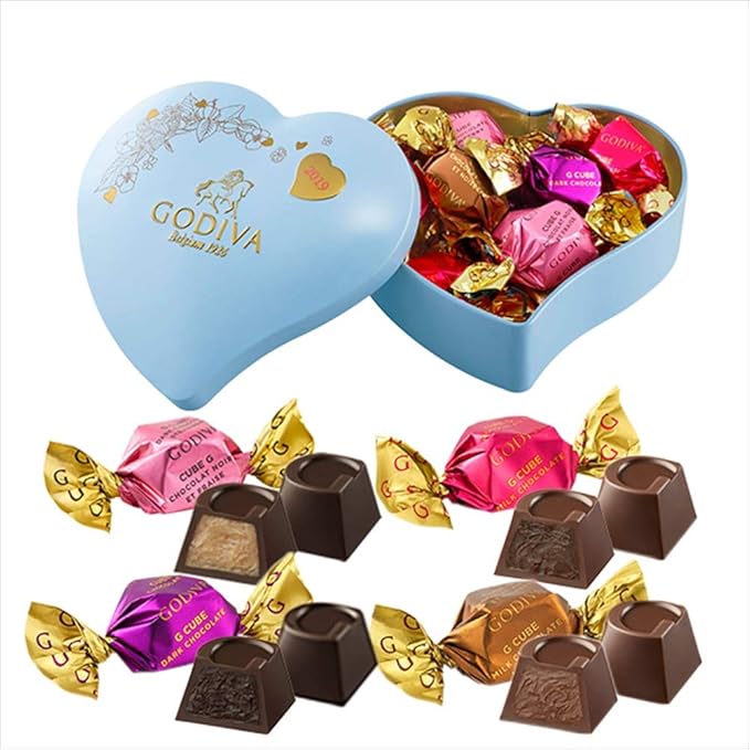 Amazon ゴディバ Godiva G キューブ ハート缶 10粒 ゴディバ チョコレートトリュフ 通販
