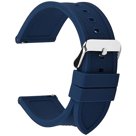 Fullmosa Silikon Uhrenarmband 18mm 20mm 22mm 24mm mit Schnellverschluss in 8 Farben, Regenbogen Weich Silikon Uhrenarmband mi