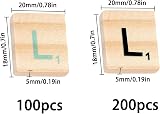 DALAETUS 300 Pcs Wooden Black Scrabble Letter Tiles for Crafts & Games view 2