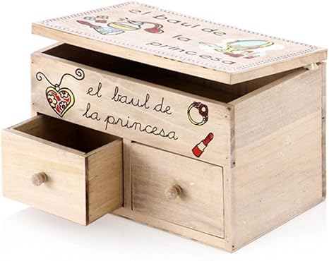 Home Line Caja de Madera Infantil Princesa (24x16x16 cm): Amazon.es: Hogar