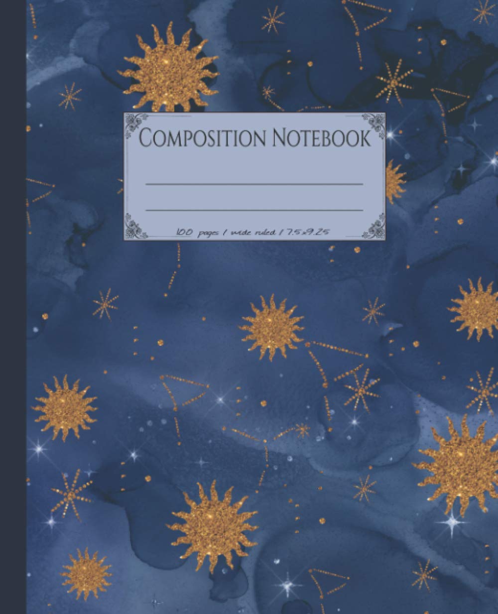 Composition notebook: Beautiful wide-ruled celestial composition notebook. Zodiac & stars lined notebook for school of college. (Celestial zodiac astronomy themed notebooks)