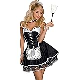 French Maid Costume - XS- 5XL Women Sexy Naughty French Maid Fancy Dress Uniform for Halloween