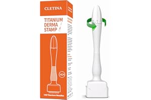 CLETINA Titanium Derma Stamp For Beard Hair Face -Microneedling Micro needle Derma Stamp Pen - Derma Roller Alternative - Dermastamp Micro Needling Stamp for Scalp Body Home Use