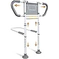 easymake Bed Rails for Elderly Adults Safety: Adjustable Bedside Assist Rails with Storage Pockets, Non-Slip Handles, Sensor Night Light, 400LB Gravity Capacity
