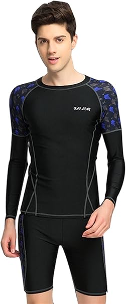 Amazon Cxyp メンズ 水着 上下セット ラッシュガード 競泳水着 海水