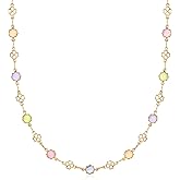 Barzel 18K Gold Plated Multicolor Flower Necklace for Women, 16-24 Inches With 2 Inches Extension - Made In Brazil
