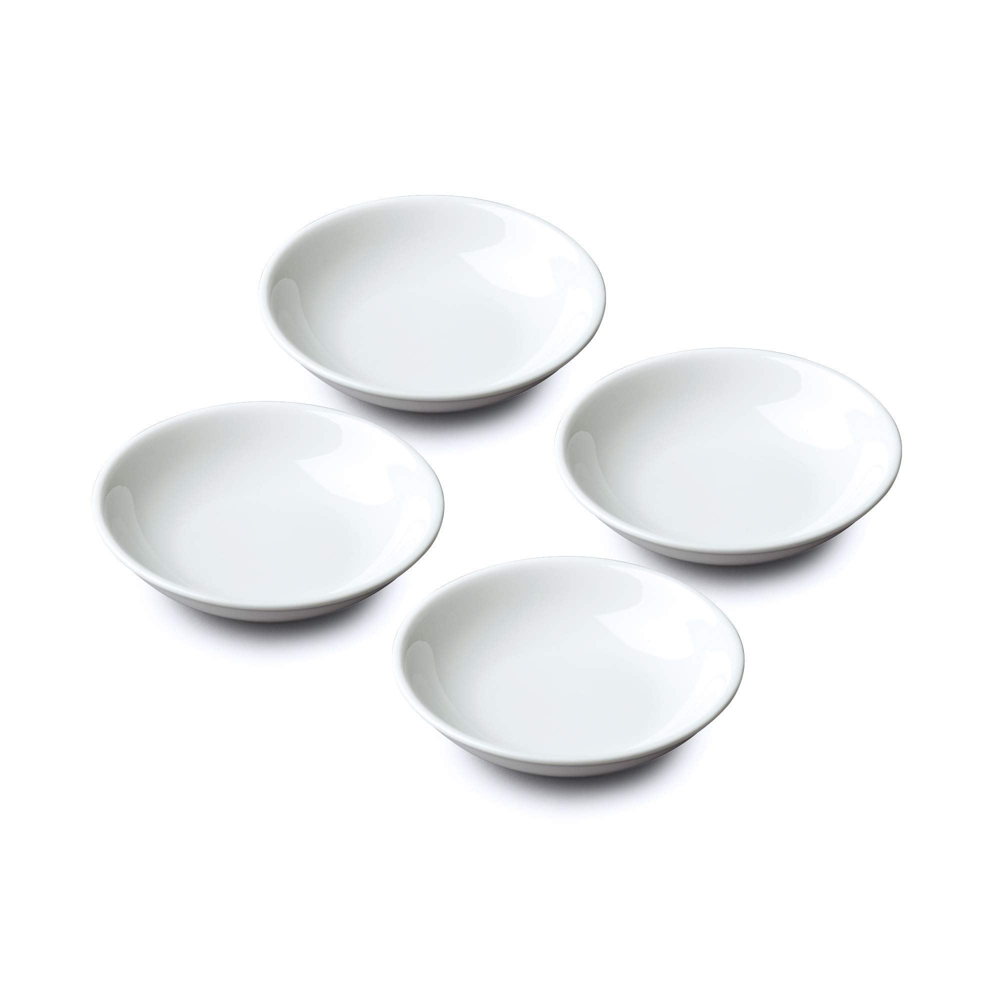 Wm Bartleet & Sons Set of 4 Porcelain Mini Sushi/Soy and Condiment Sauce Dishes 10cm – White