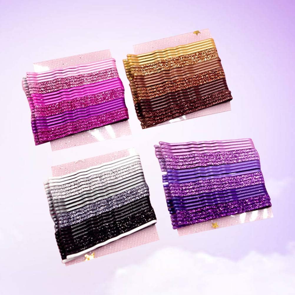 Beaupretty 96pcs Glitter Hair Clips Stoving Varnish Hair Pins Bobby Pins Metal Styling Barrettes (Golden, Pink - Image 3