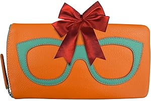 ili New York - Leather Eyeglass Case -Zippered Enclosure Eyeglass Case w/Frame Silhouette Embellishment