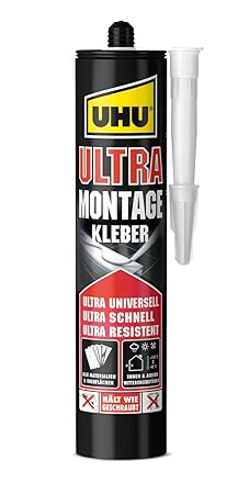 UHU Montagekleber Ultra Kartusche, Universeller Montageklebstoff mit ULTRA schnellem Stärkeaufbau, 435 g