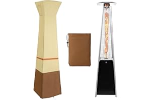 REBIRTHCARE Patio Heater Cover with Zipper & Storage Bag, Upgraded 600D Oxford Fabric with PVC Coating Material, 100% Stormproof, Snow-Poof, Anti-UV, Dust-Proof, 21'' x 21'' x 90''