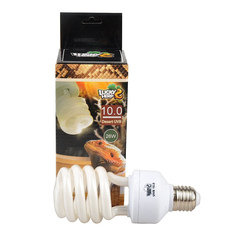 LUCKY HERP Reptile Compact Fluorescent UVA UVB 10.0 Bulb,E27,13W,26W Available (26, Watts)