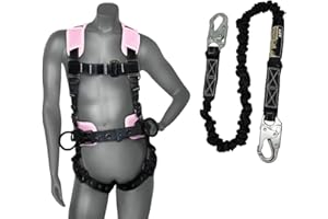 AFP Demon Comfortable Fall Protection Harness Kit – OSHA/ANSI PPE Full Body Safety Harness for Construction Work