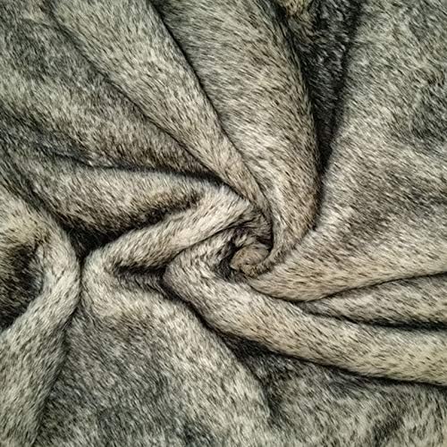 CHZIMADE A4 (21x29cm) Long Faux Fur Fabric Soft Plush Fabric Sewing Material for DIY Home Decoration Black