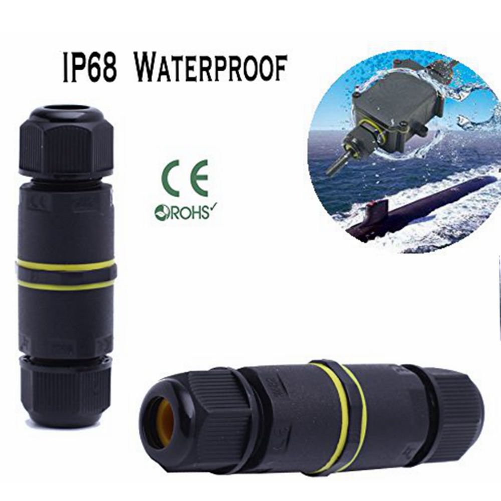 PRODDELI IP68 Waterproof Junction Box Outdoor Electrical Cable Connector External Sleeve Coupler 3 Pin 9A 450V 4-8mm Range (6 Pack)