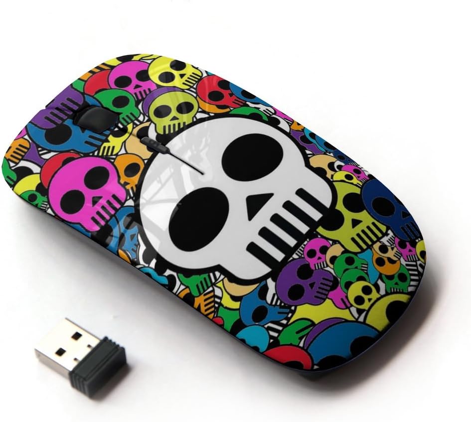 KOOLmouse [ Optical 2.4G Wireless Mouse ] [ Skull Wallpaper Colorful Pirate Drawing ]