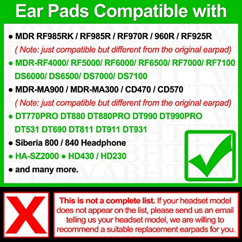 Replacement Ear Pads Compatible with DT770, DT880, DT990, DT 770 PRO, DT 880 PRO, DT 990 PRO Headpho - //coolthings.us