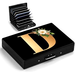 Initial D Metal Wallet Credit Card Protector Case Equipped RFID Blocking | with Pop-Up Button Slim Business Cards Holder Alum