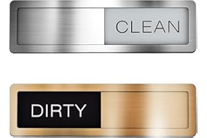【2 Pack 】Dishwasher Magnet Clean Dirty Sign, Gold & Silver Clean and Dirty Dishwasher Magnet, Non-Scratching Strong Magnet wi