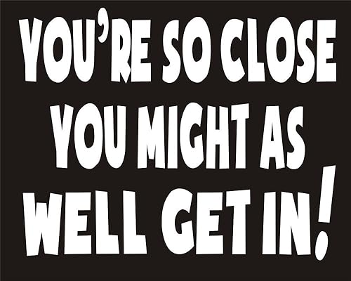Funny Car Stickers "The Closer You Get The Slower I Drive" Bumper Sticker - 10"x3" Vinyl Decal (Made In USA) Funny Stickers