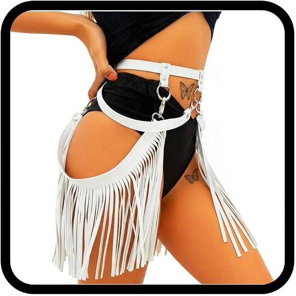2438 Women Sexy Punk Pu Leather Belts Tassel Rave Body Chain Harness Accent Women Sexy Punk PU Leather Belts Tassel Rave Body Chain  main image 3