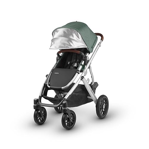 2018 UPPAbaby VISTA Stroller, Emmett (Green Melange/Silver/Saddle