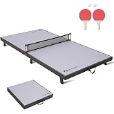 RAYKEEP Mini Foldable Ping Pong Table Topper w/Net, 2 Paddles, 2 Balls | 48"x24&ldquo; Portable Table Tennis Table Game, Indoor &amp; Outdoor Table Tennis Set for Kids, No Assembly