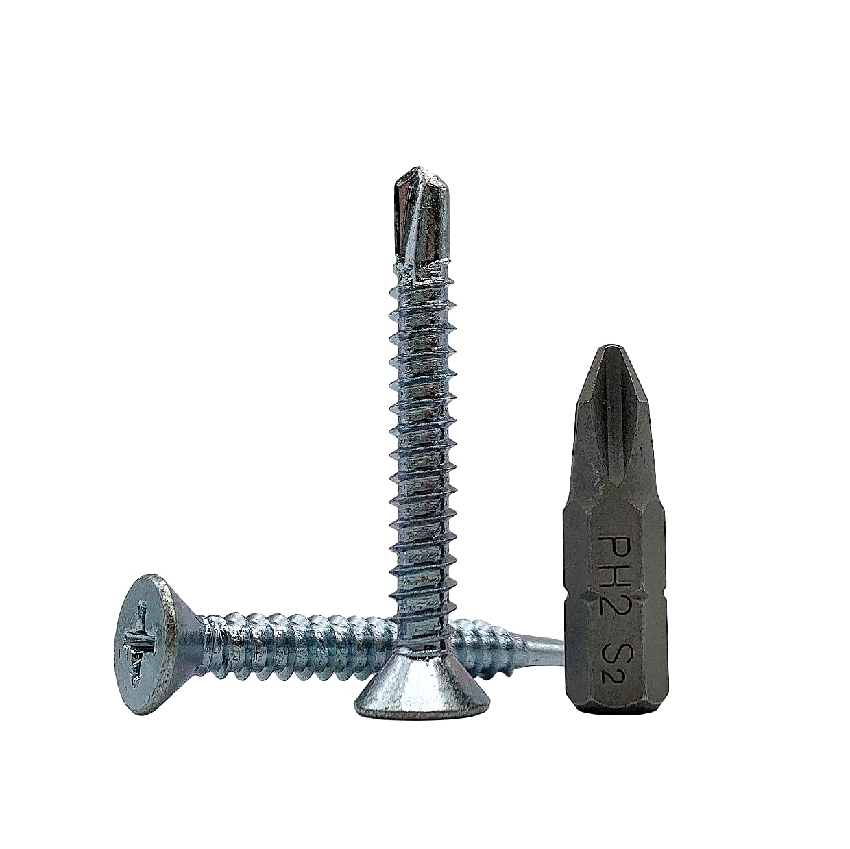 (Pack of 500 pcs) DIN 7504 P Zinc Plated Steel 4.8 x 32 mm Screws, Self-Drilling Sheet Metal Screw, (PH) Phillips Countersunk Head, Self Tapping (500, 4.8 x 32 mm)