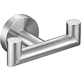 Angle Simple Towel Hook for Bathroom, SUS 304 Stainless Steel, Double Hand Towel Coat Holder for Wall, Brushed Nickel