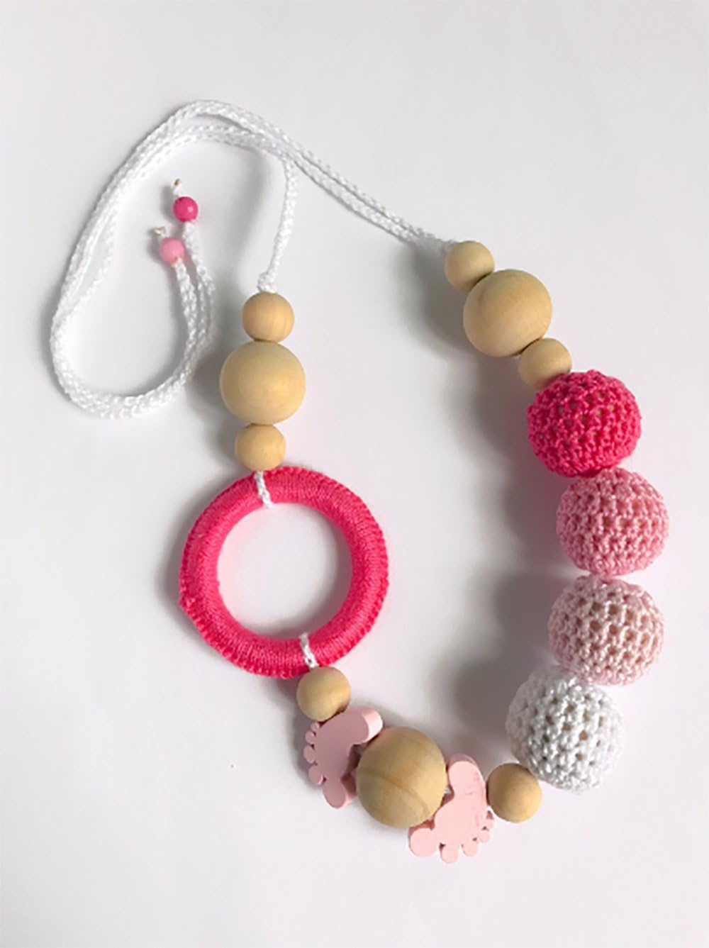 Breastfeeding Necklace nursing | Pacifier chain With beads | Wood and crochet | ilnodocreativo