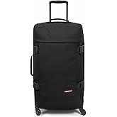 EASTPAK Trans4 M – 68L Large Wheeled Luggage with Dual Compartments, TSA Lock, 360° Spinner Wheels, and Diamond-Embossed Handle, Black