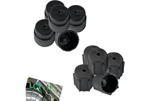 Merdege 10 PCS AC Valve Cap, High and Low Pressure Air Conditioning System Port Sealing Kit, 0.5 "/13 mm 0.6 "/16 mmCar Air Conditioning Repair Parts, Universal for Most Cars (Black)