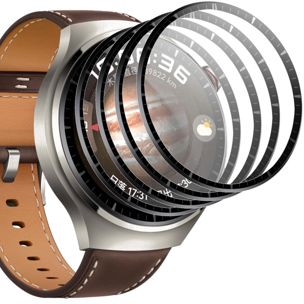 Msiall Pack of 4 screen protectors compatible with Huawei Watch 4 Pro (48 mm), scratch-resistant, sensitive touch, easy to use, matte film, bubble-free, easy installation, full coverage