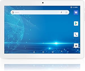 Android Tablet 10 Inch, 5G WiFi Tablet with Dual Camera, 16GB Storage, Android 8.1 Tablets PC, Quad-Core Processor, Google Certified, 1280x800 IPS HD Display, Bluetooth, GPS, FM - Silver