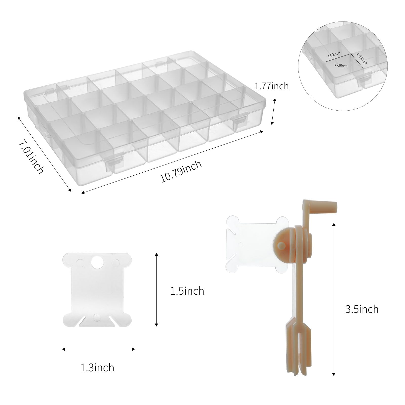 Rumhut 2 Pack Embroidery Floss Organizer with 216 Pcs Embroidery Floss, Floss Windern and Floss Number Stickers for Craft DIY Embroidery Sewing Storage