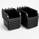 WallPeg Pegboard Bins - 6 Each 7" &amp; 6 Each 5" ORGANIZING Bins - Hooks to Peg Board Panel Organize Hardware Arrange Accessories Workbench Tool Organizer Garage Storage -Made in USA-