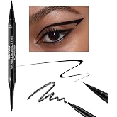 UCANBE Black Eyeliner Pencil, Dual Ended Liquid Eye liner + Gel Eyeliner 2 in 1, Highly Pigmented &amp; Quick Drying, Waterproof &amp; Long Lasting Ultra-fine Tip Eye Makeup Pen