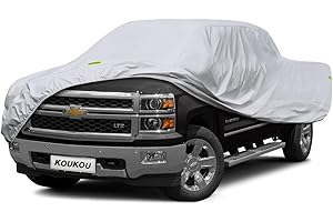 KouKou Truck Cover Waterproof All Weather, 6 Layers Full Pickup Outdoor Cover Length up to 232 inches,Universal Fit Toyota Tacoma, Chevy Silverado, GMC Sierra, Dodge Dakota etc.