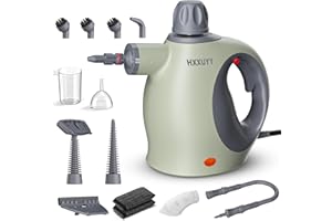 HXXUYY Multi-Surface Handheld Pressurized Steam Cleaner with 13 PCS Accessory ，Portable Steamer for Cleaning, Multipurpose Steam Cleaner for Home/Car/Bathroom/Grease/Upholstery/Floor/Grout and More (Green)