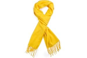 Plum Feathers Winter Scarf Shawl with Cashmere Feel - Rich Solid Colors Winter Scarves and Wraps 72" x 12"