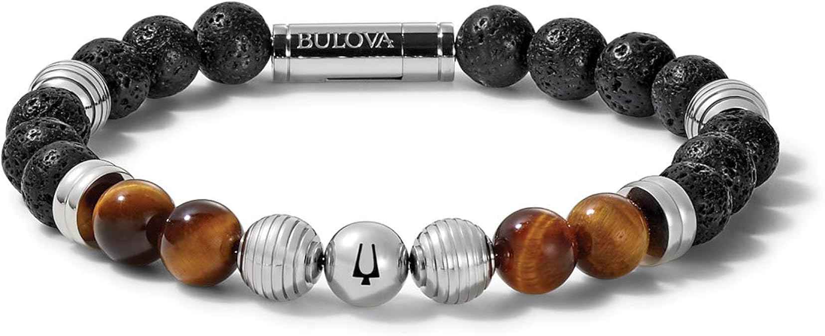 Bulova Semi-Precious Tigers Eye Beaded Bracelet : Amazon.ca: Clothing