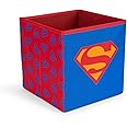 DC Comics Superman Logo 11-Inch Storage Bin Cube Organizers, Fabric Basket Container, Cubby Cube Closet Organizer | Comic Book Superhero Toys, Gifts And Collectibles